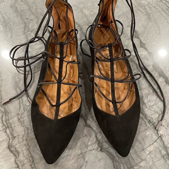 Aquazzura suede lace up flats - Picture 2 of 5